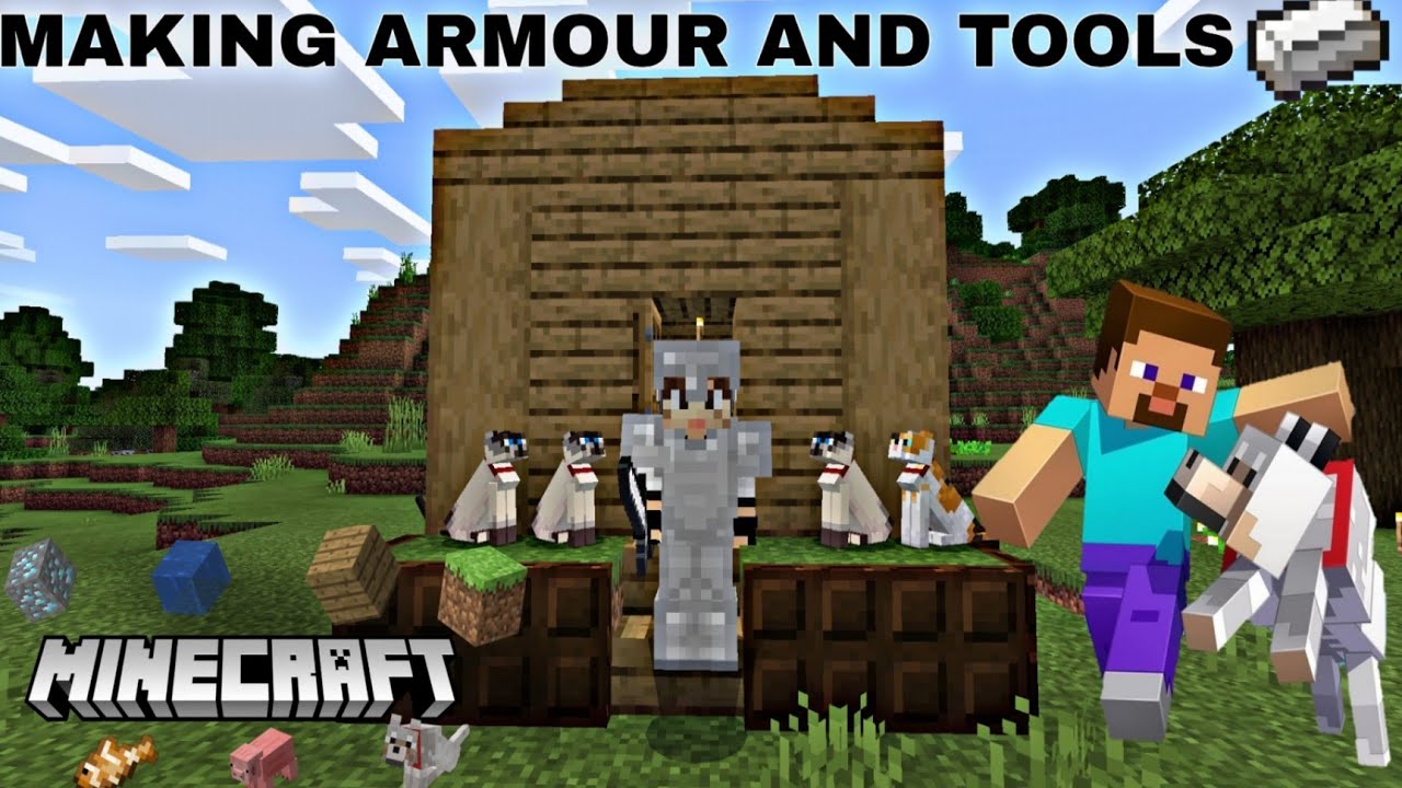 MAKING IRON ARMOR AND TOOLS IN MINECRAFT (POCKET EDITION/BEDROCK ...
