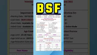 Bsf Head Constable Ministerial Recruitment 2022 