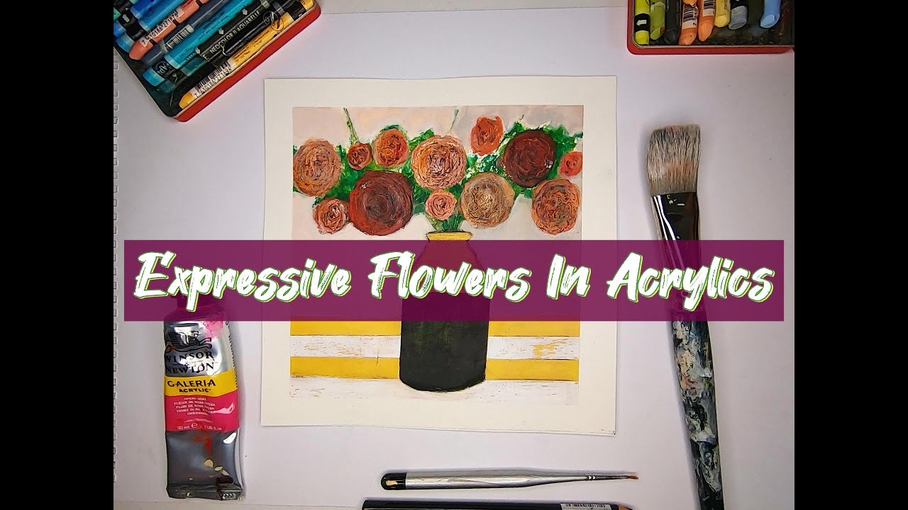 Expressive Flowers In Acrylics | How I Use A Photo Reference as Inspiration for a Painting