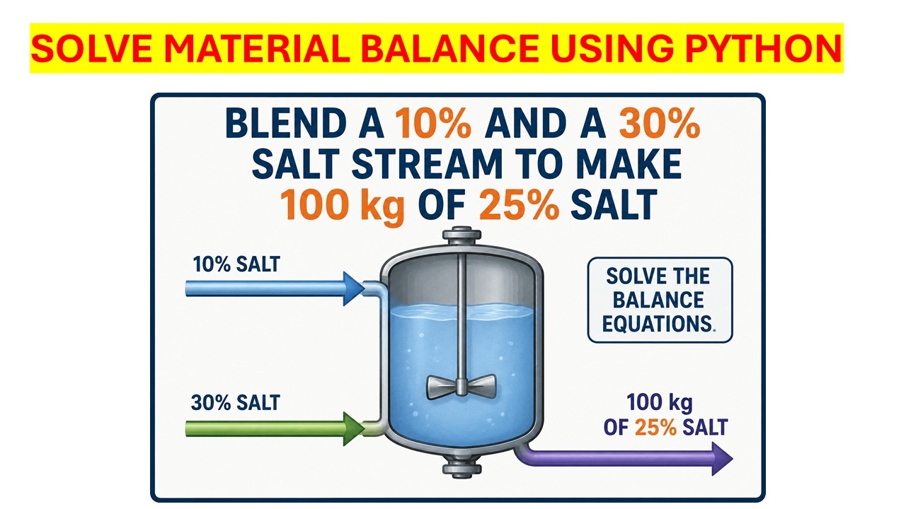 Material Balance Problem Solved Using Python | Mixing of Salt Solutions ...