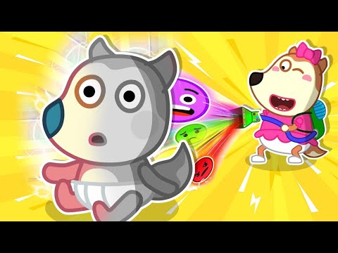 Wolfoo and Baby Jenny Learns Colors with Rainbow Worms - Kids Stories About  Baby