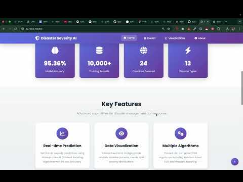 AI Disaster Prediction System | 95% Accuracy ML Model | Real-Time Analytics Dashboard