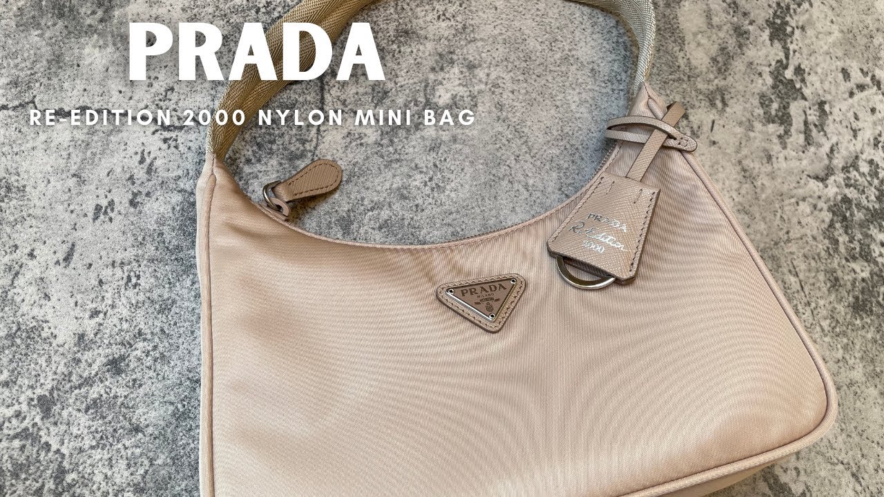 Prada Re-Edition 2005 Nylon Bag Cameo Beige in Nylon with Silver