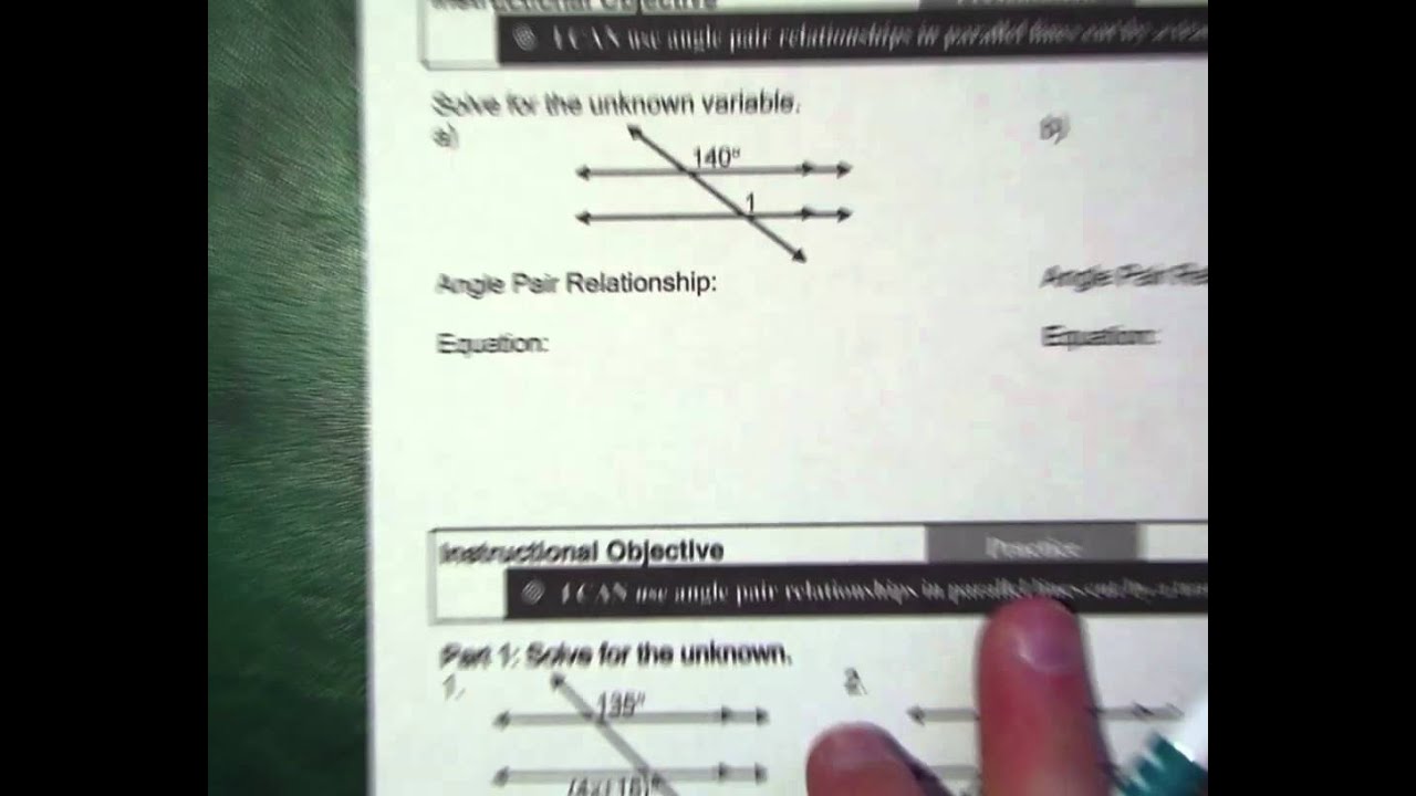 Geo 2 03 Algebra and Angles Parallel Lines - YouTube