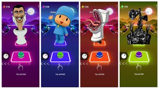 Skibidi Toilet 🆚 Pocoyo 🆚 Toilet Monster 🆚 Siren Head 🎶 Tiles Hop Edm Rush Game 🎮 Who is Best?