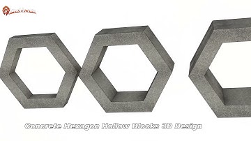 Hexagon Hollow Concrete Blocks 3D Design