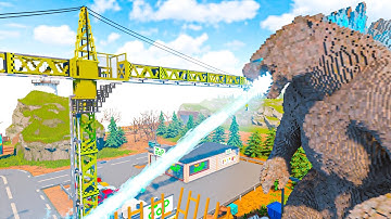 Realistic Godzilla is destroying the city in Teardown Mods Gameplay