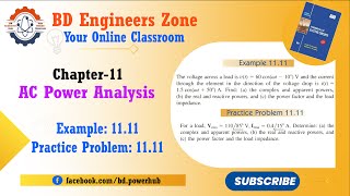 AC Power Analysis (Chapter-11) || Example: 11.11 & P.P :11.11 || Fundamentals of Electric Circuits