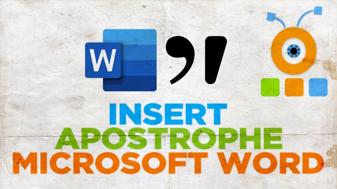mølle Bevægelse Størrelse How to Type an Apostrophe in Word - YouTube