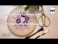 Embroidery step by step for beginners, pattern: &#39;&#39;Purple bouquet&#39;&#39; 2023