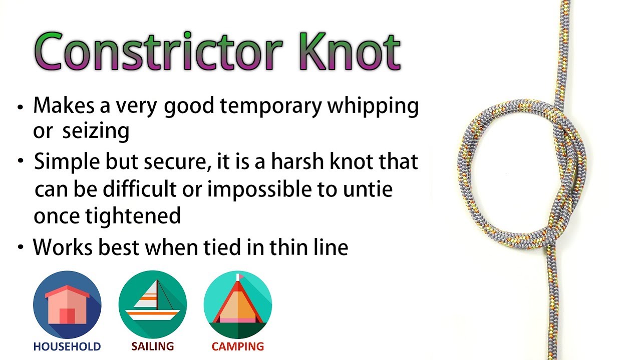 Constrictor Knot | How to Tie Constrictor / Gunner's Knot | Binding Knot  Tying | Knot tutorial