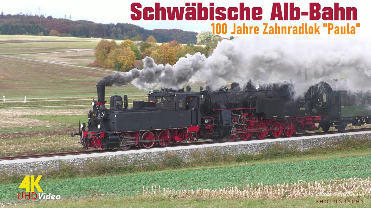 SAB Schwäbische Alb Bahn Dampfzugfahrt zum 100 jährigen Jubiläum der Zahnradlok 97501 