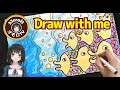 【Draw with me】お魚の絵を描く。ペンと水彩筆で描く。タングルアート〜心落ち着くアート〜イラスト成長日記 vol1