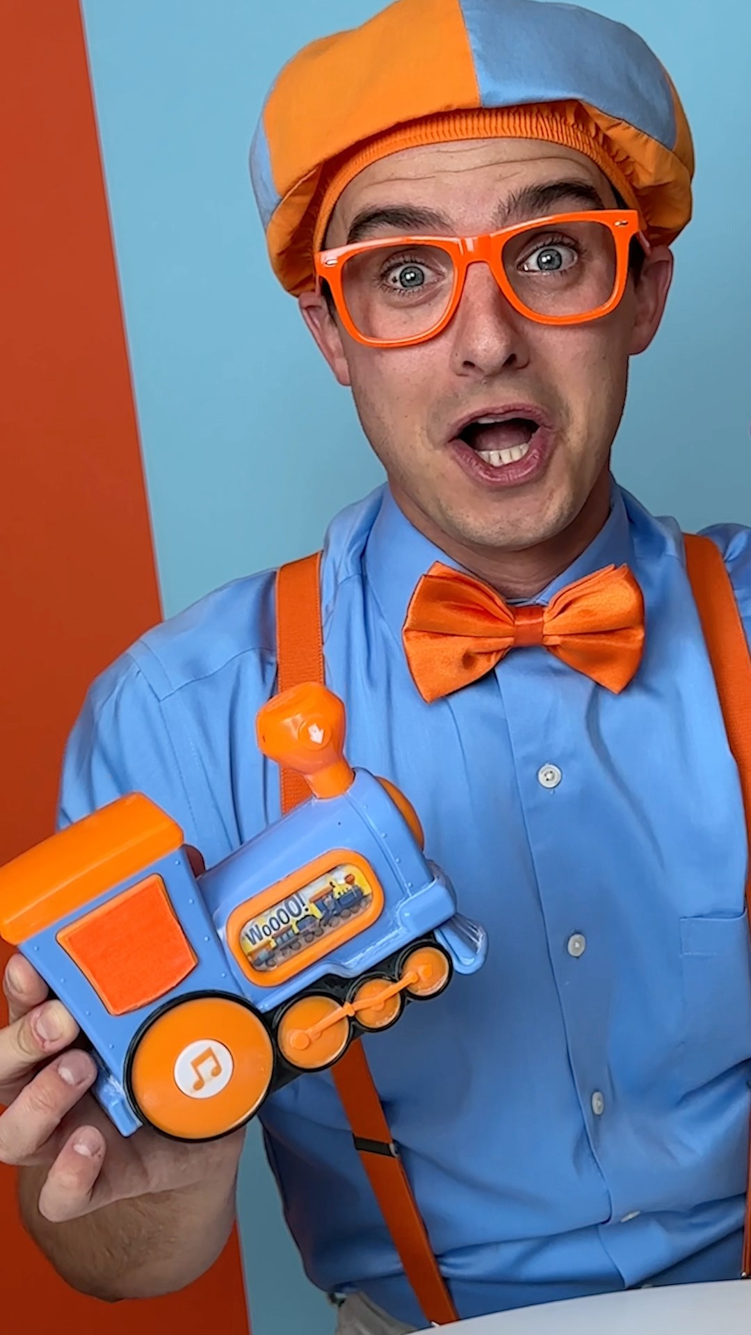 The Train goes Choo Choo....MEOW?! Blippi Fixes his Toy Train?! #blippi #shorts