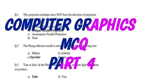 Computer graphics MCQ questions Part 4
