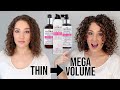 How to get mega volume in thin curly hair  new curlsmith volume recipe review