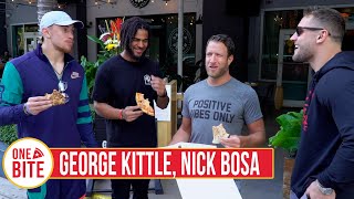 (George Kittle, Nick Bosa) Barstool Pizza Review  Piola (Miami) with the San Francisco 49ers