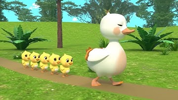 5 Little Ducks 🦆 | Fun 3D Animated Nursery Rhyme for Kids | Learn to Count with LittleMoon