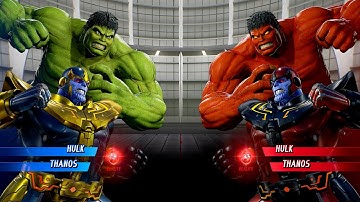 Hulk & Thanos Vs Red Hulk & Thanos [ Hard AI ] | Marvel vs Capcom: Infinite