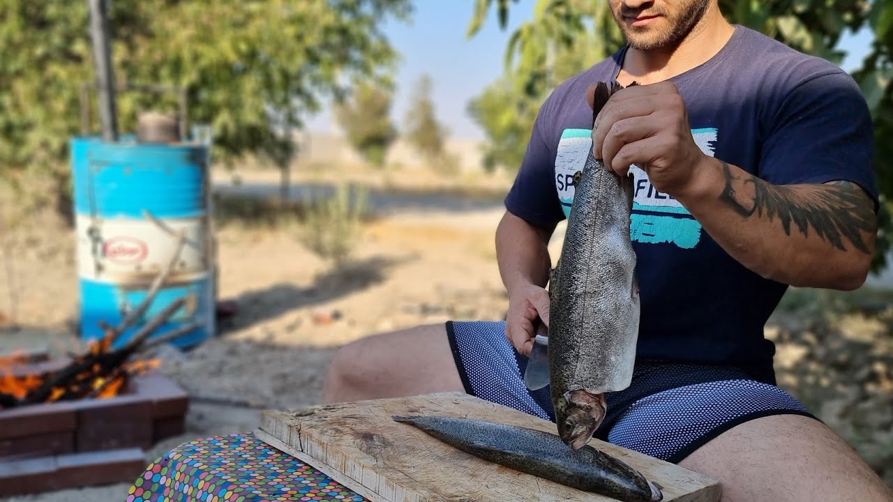 fire fish recipes nature farm cooking how to Charcoal fish YouTube