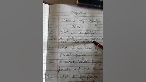 Class 2nd EVS, Question Answers of Chapter -3 My family