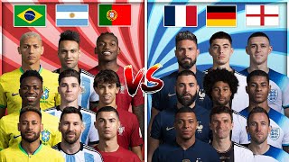 Brazil & Argentina & Portugal 🆚 France & Germany & England Comparison💪⚽🔥