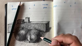 Sketching Fruits: Mastering Realism with Black Pencil