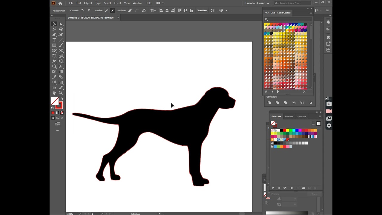 how to draw a dog (Adobe Illustrator) / Dog drawing kese banegi - YouTube