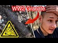 Scharfe Weltkriegs Granate im Wald mit Metalldetektor gefunden (WW2 Sondeln - Schatzsuche - KMBD)