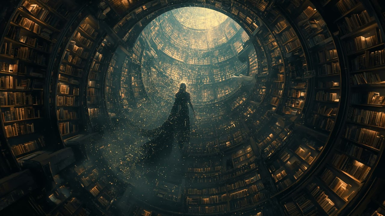 Galactic Library of Light 📚 2-Hour Mystical Ambience | Self-Turning Books | Constellation Figure