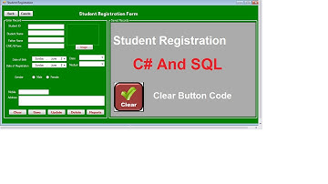 clear button code for student registration form in c#