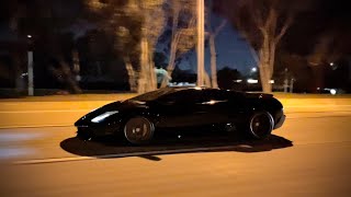 Straight Pipe Lamborghini Murcielago Highway Driving Sound Up