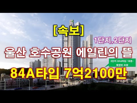 [속보] 울산 호수공원 에일린의 뜰 (1단지,2단지) 입주자모집공고 + 분양 가격 + 청약 일정 + 전매 제한 + 울산 아파트 + 울산 부동산