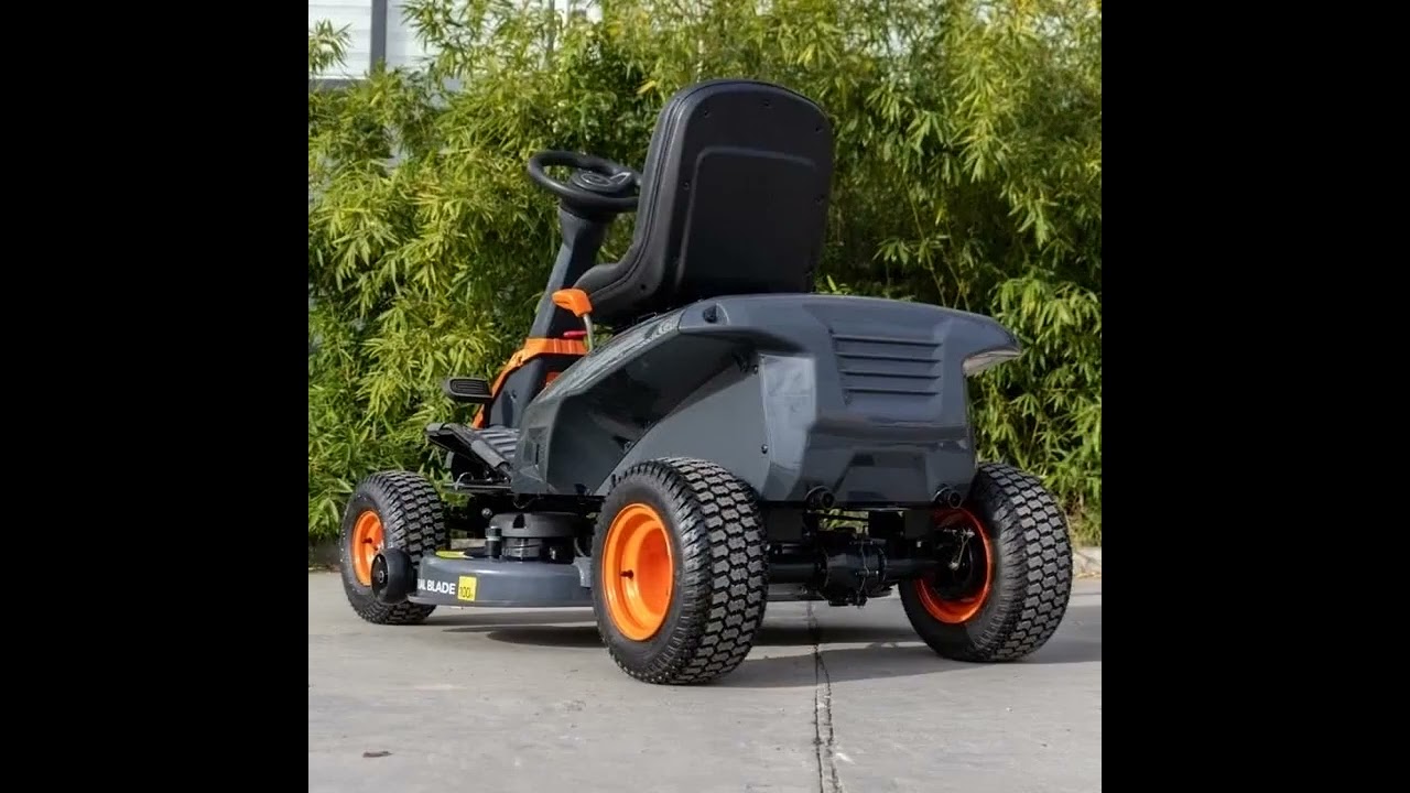 Experience the future of gardening with this professional electric riding lawn mower!
