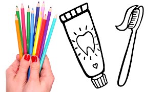 dibujo de contorno de un cepillo de dientes con pasta Higiene y salud de  la cavidad bucal y los dientes vector doodle libro para colorear para  niños 4691471 Vector en Vecteezy