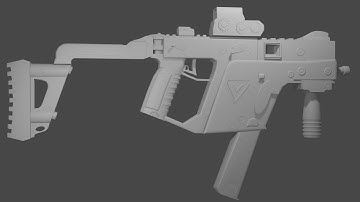 blender gun model showcase of kriss vector