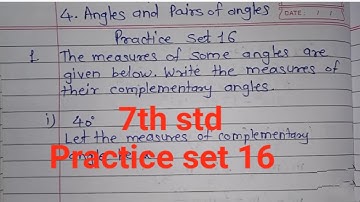 7th std practice set 16 Angles and pairs of angles maharashtra state board @sjtuitionclasses8229