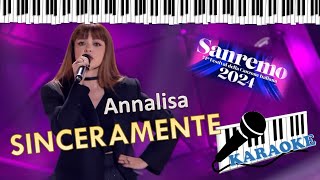 Annalisa Sinceramente Karaoke Sanremo 2024 (Base al piano con testo)