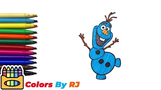 Disney Snowman Olaf Dancing Coloring Pages - Frozen - Coloring for Kids - How to Draw