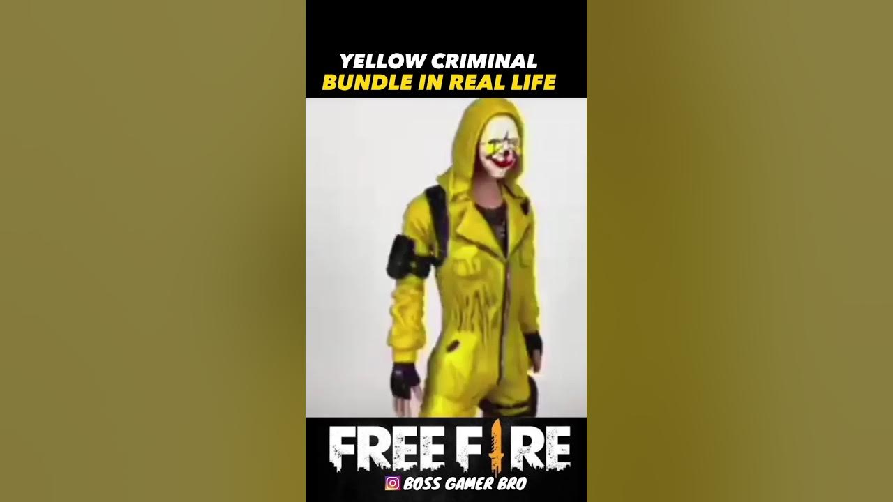 Free Fire Yellow Criminal Bundle In Real Life 😱 @TotalGaming093# ...