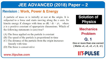 Solution of JEE Advanced 2018 Physics (Mechanics) Paper-2 Q.1