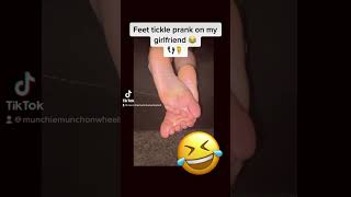 Feet tickle prank on my gf 🤣🤣 #prank #pedicure #funny #memes #couplegoals