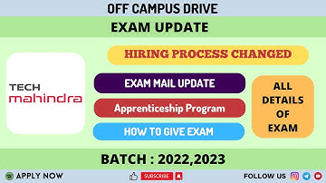 TECH MAHINDRA 🔥🔥| Apprenticeship Program | NEW hiring process | 2023 OFF CAMPUS HIRING #applynow