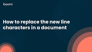 How to replace the new line characters in a document