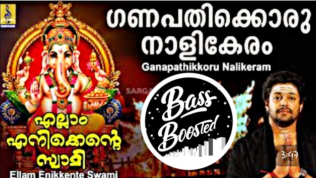 Ganapatikkoru Nalikeram ayyappa Bass boosted song | soft deep clean bass | 