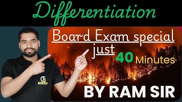 Class 12 Maths Differentiation | Board  Special | Complete Concepts + PYQs | The Gurkul Institute