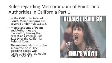 Points and Authorities presentation