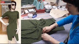  Hướng dẫn thiết kế váy xoắn nhún eo tại Thời Trang Thủy | Draping on the X-dress 