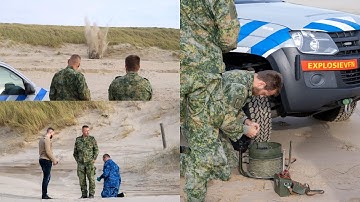 Handgranaat gevonden in Castricum: Zeeweg afgesloten & EOD laat explosief ontploffen op het strand