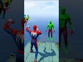 Who wins? Spider-Man vs Colorful Spideys &amp; Minions! 🌈🥊 #challenge #gta #shorts